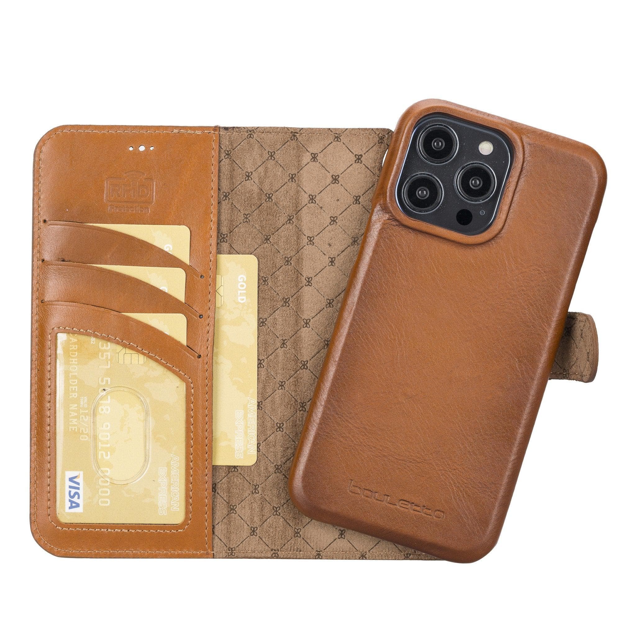 Étui portefeuille magique amovible en cuir véritable F360 pour iPhone 14 Pro Max (6,7")