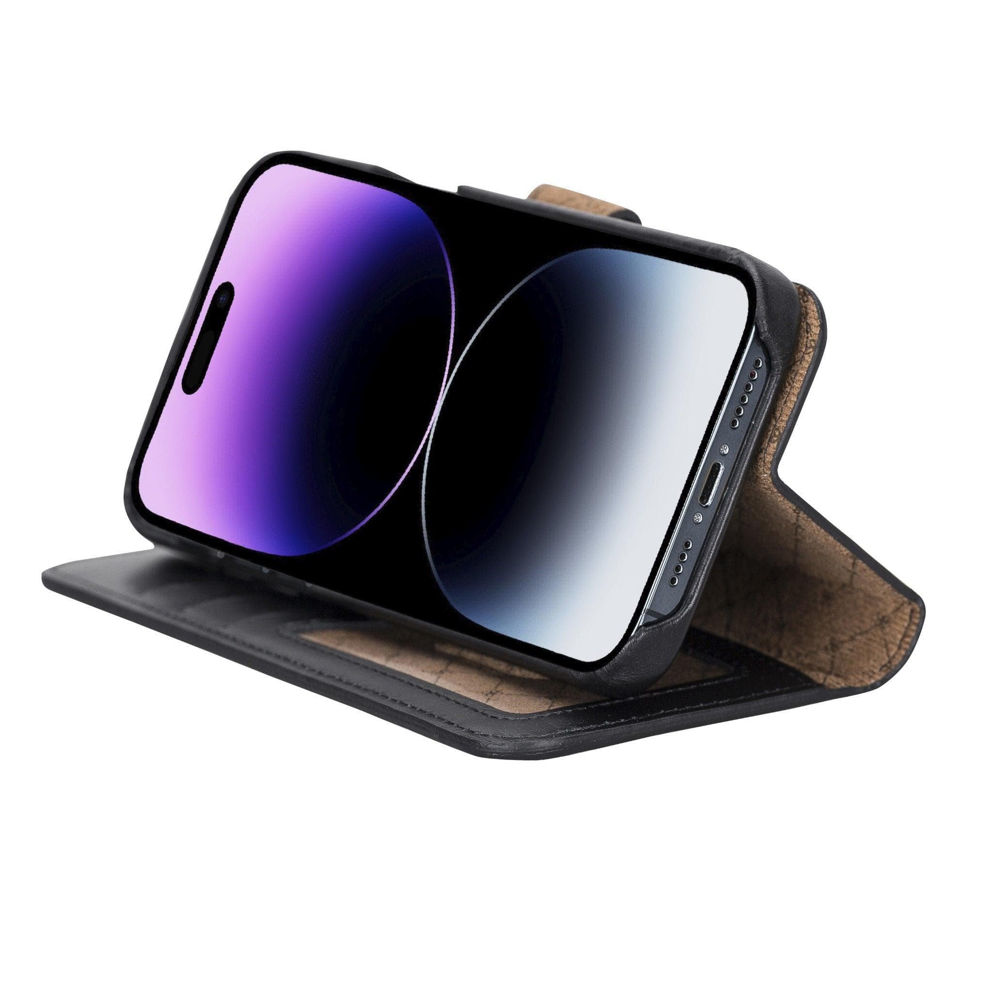 Étui portefeuille magique amovible en cuir véritable F360 pour iPhone 14 Pro Max (6,7")