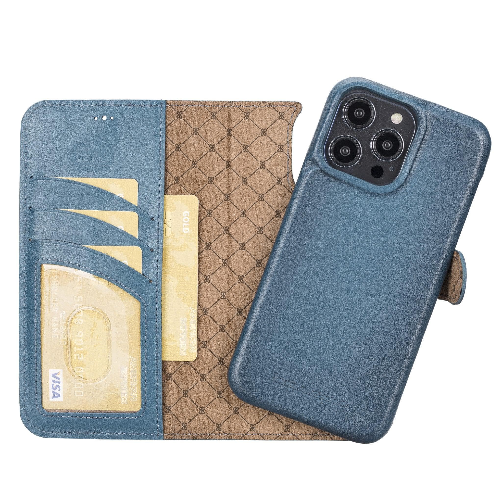 Étui portefeuille magique amovible en cuir véritable F360 pour iPhone 14 Pro Max (6,7")