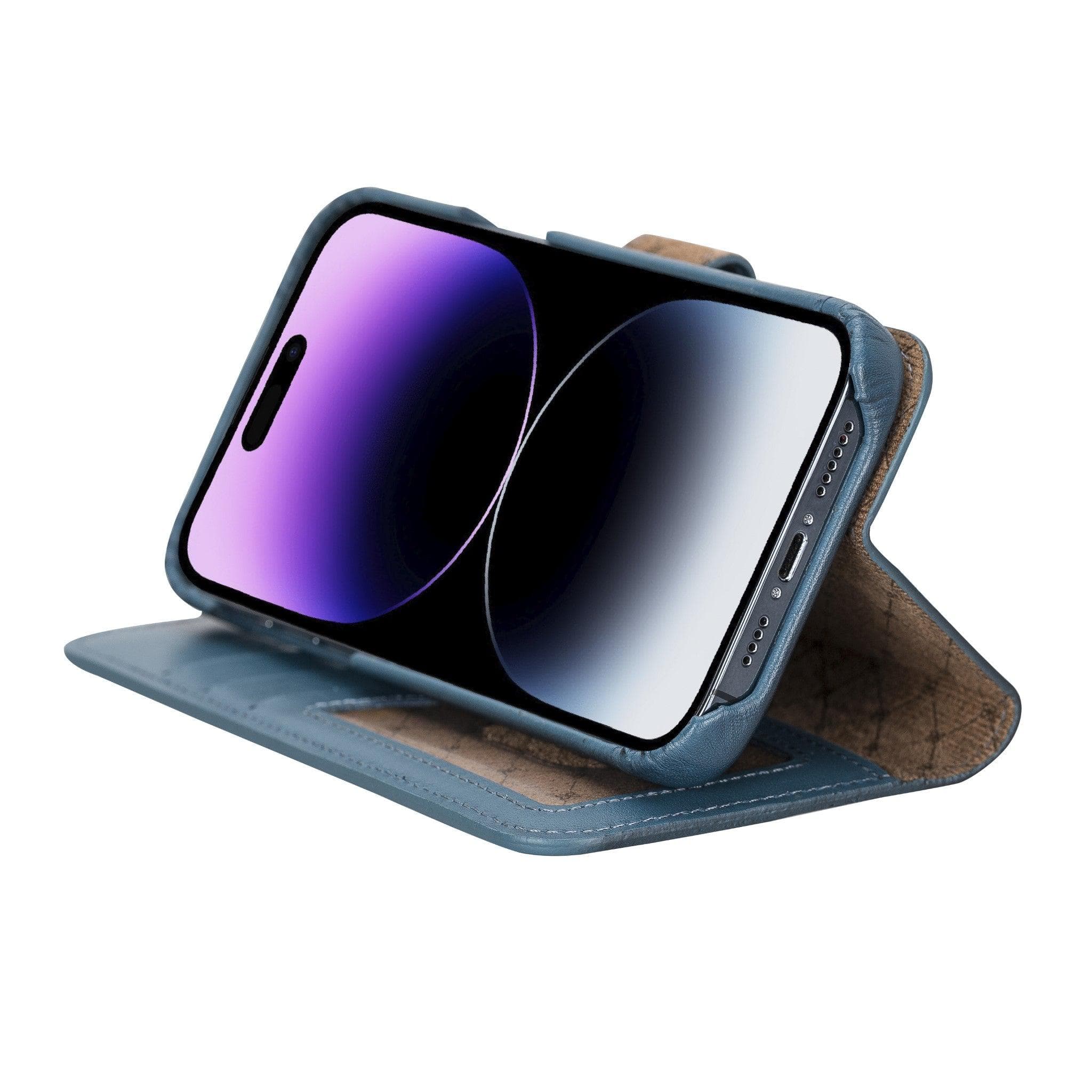 Étui portefeuille magique amovible en cuir véritable F360 pour iPhone 14 Pro Max (6,7")