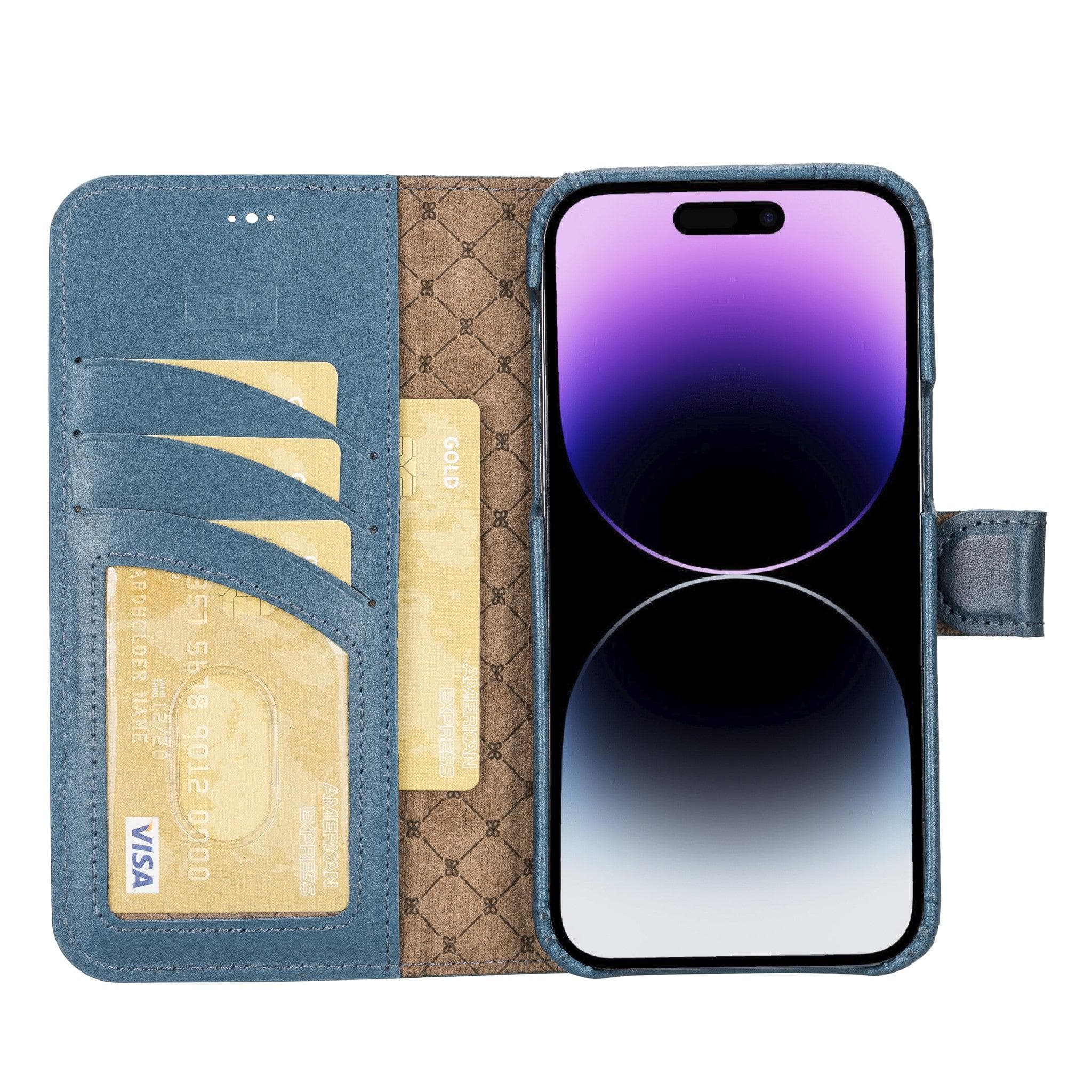 Étui portefeuille magique amovible en cuir véritable F360 pour iPhone 14 Pro Max (6,7")