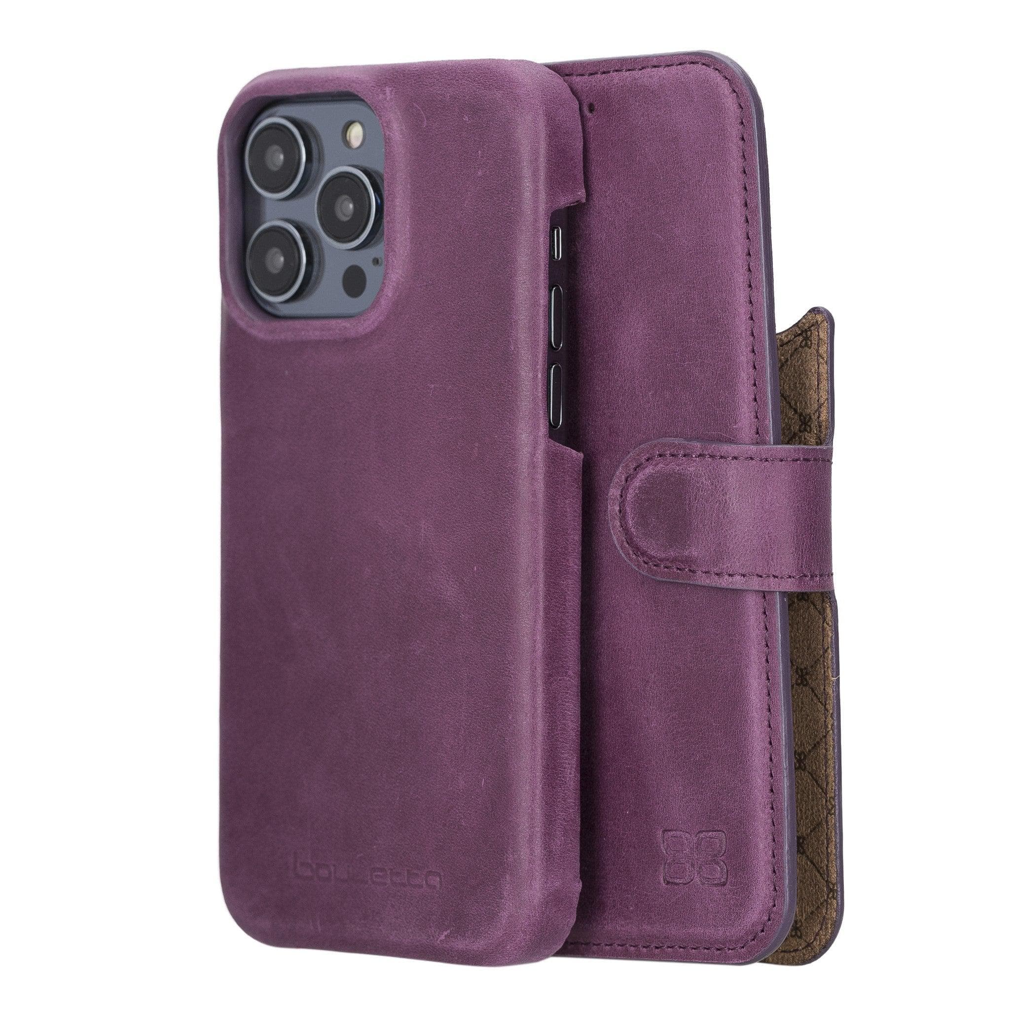 Étui portefeuille magique amovible en cuir véritable F360 pour iPhone 14 Pro Max (6,7")