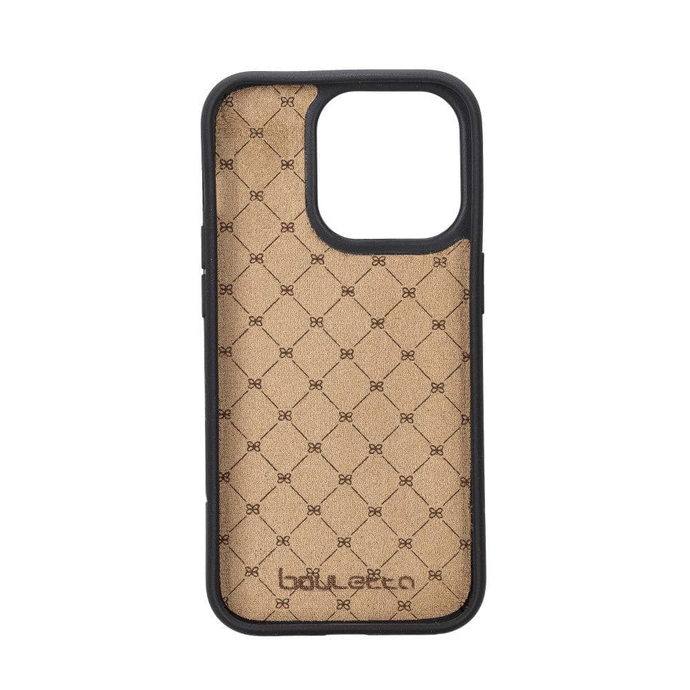 Étui arrière en cuir véritable à clipser pour iPhone 14 Pro (6,1") avec porte-cartes