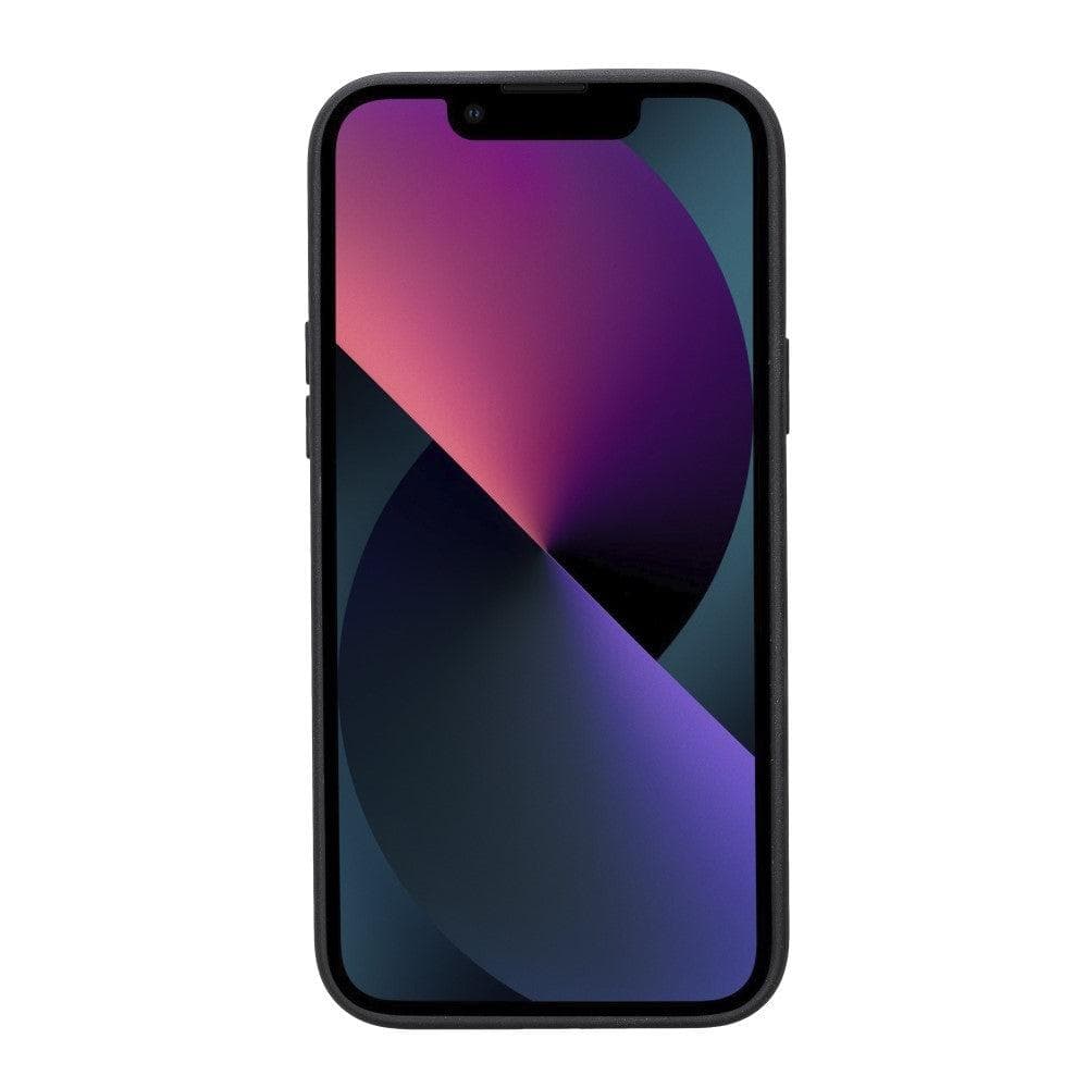 Étui arrière en cuir véritable à clipser pour iPhone 14 Pro (6,1") avec porte-cartes