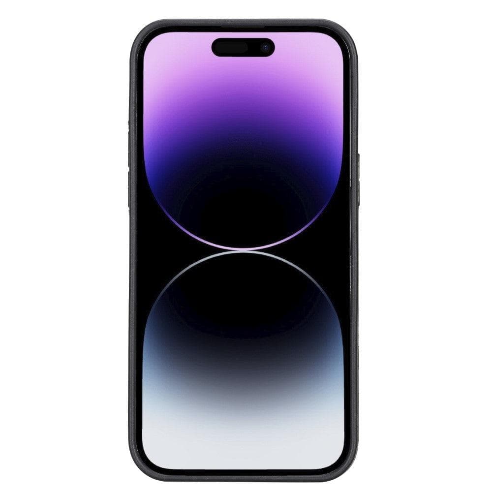 Coque arrière flexible en cuir véritable avec support pour iPhone 14 Pro Max (6,7")