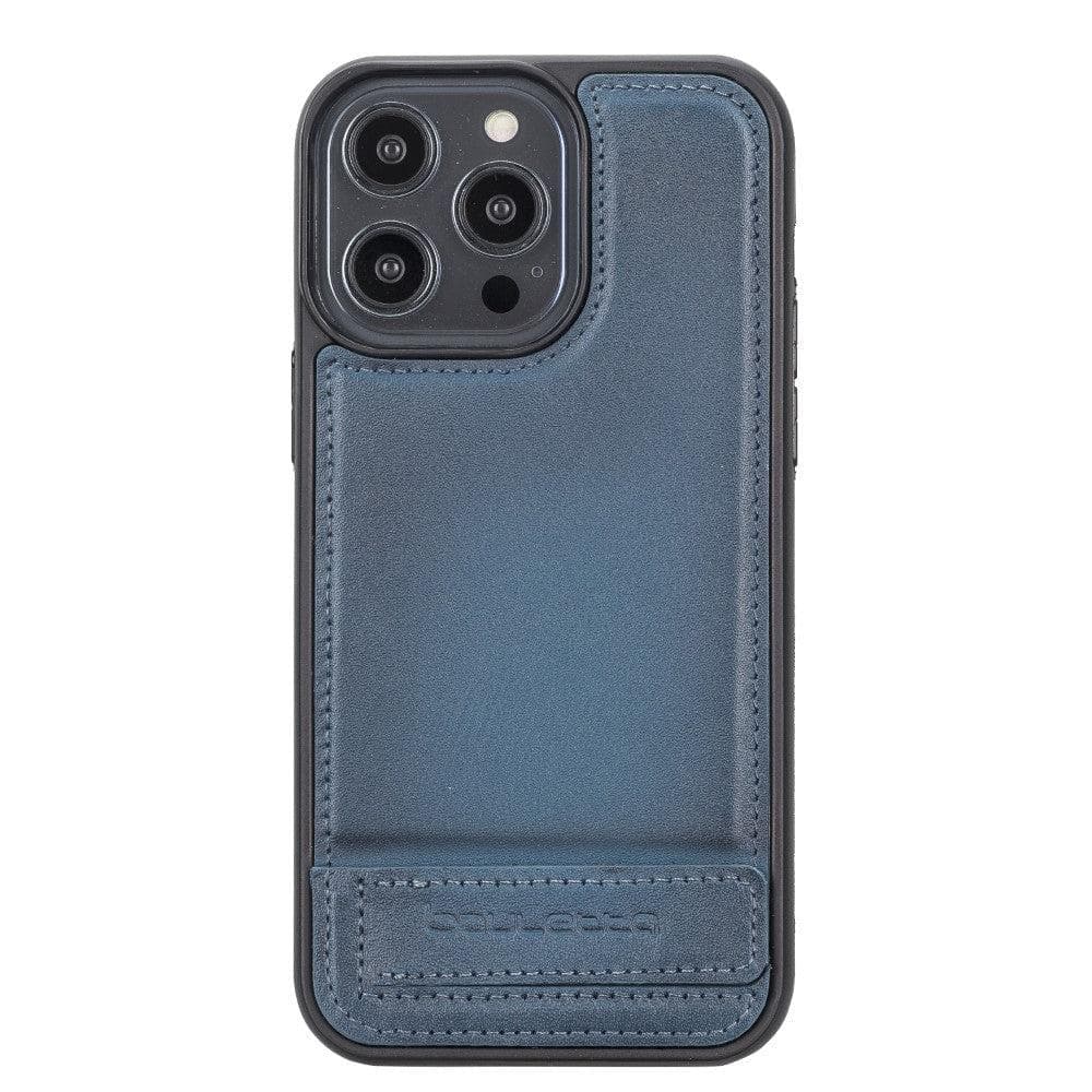 Coque arrière flexible en cuir véritable avec support pour iPhone 14 Pro Max (6,7")