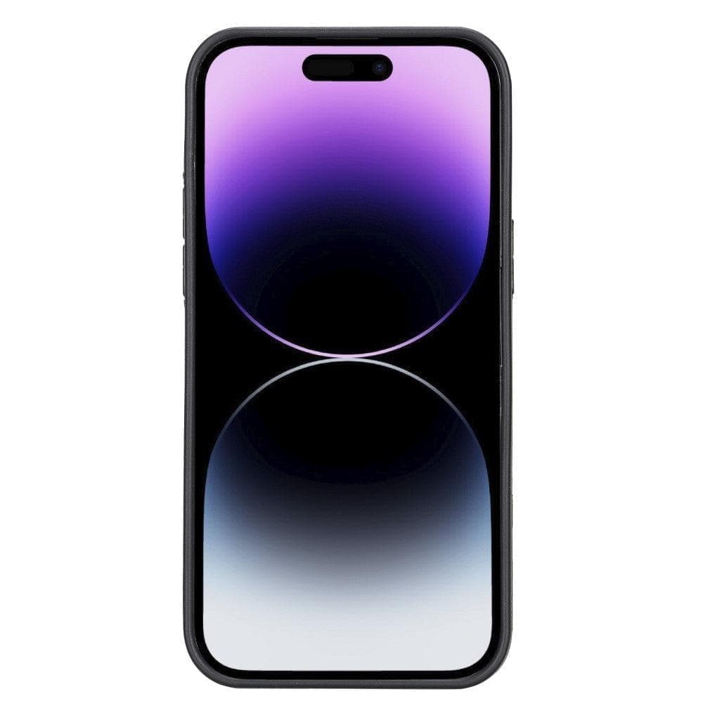 Coque arrière flexible en cuir véritable avec support pour iPhone 14 Pro Max (6,7")