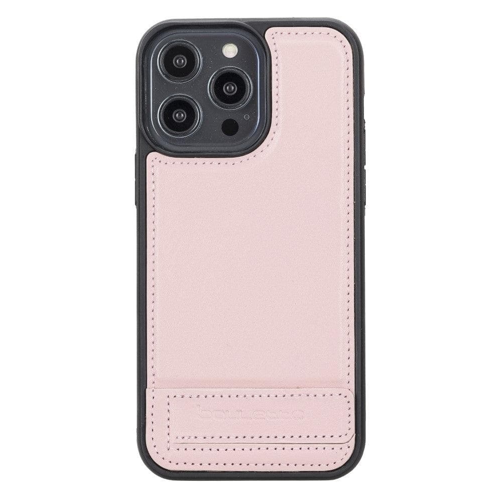Coque arrière flexible en cuir véritable avec support pour iPhone 14 Pro Max (6,7")