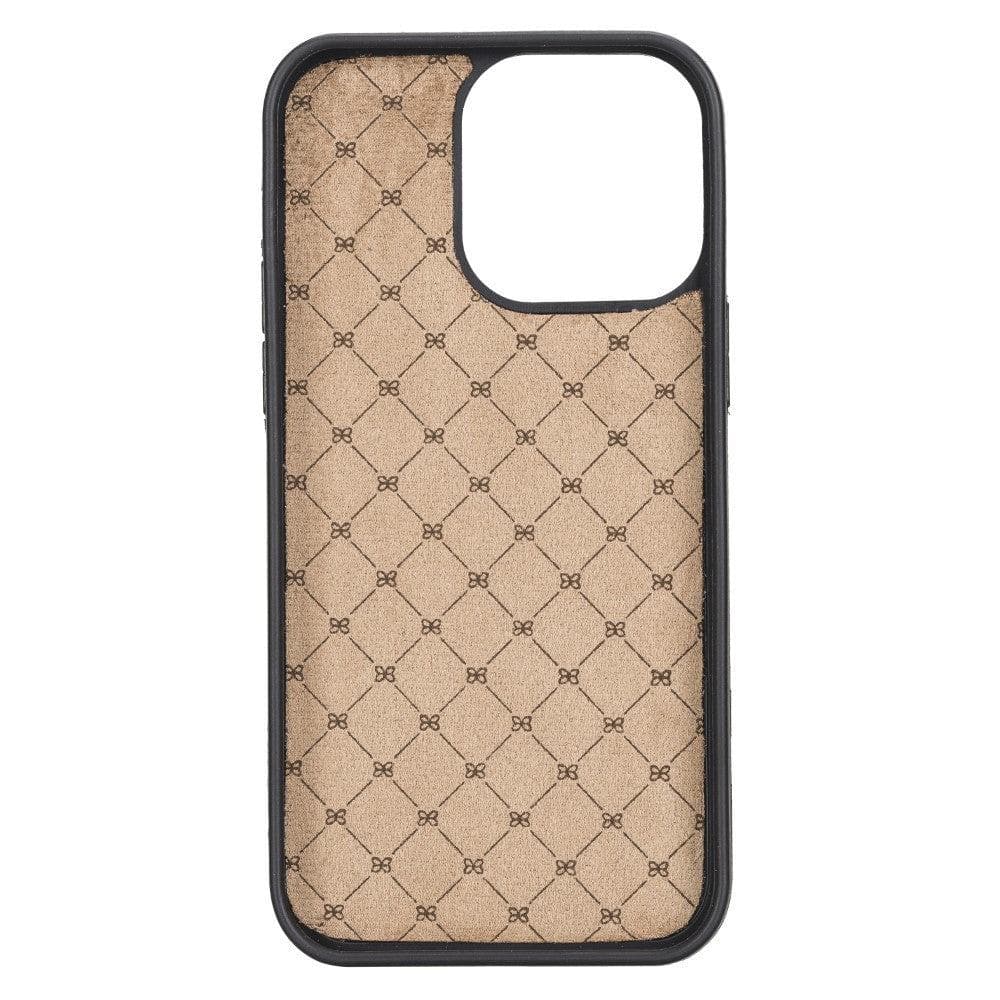 Coque arrière flexible en cuir véritable avec support pour iPhone 14 Pro Max (6,7")