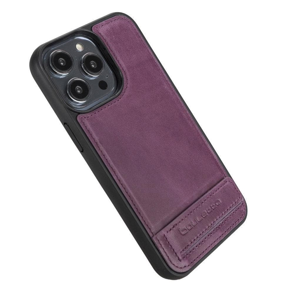 Coque arrière flexible en cuir véritable avec support pour iPhone 14 Pro Max (6,7")