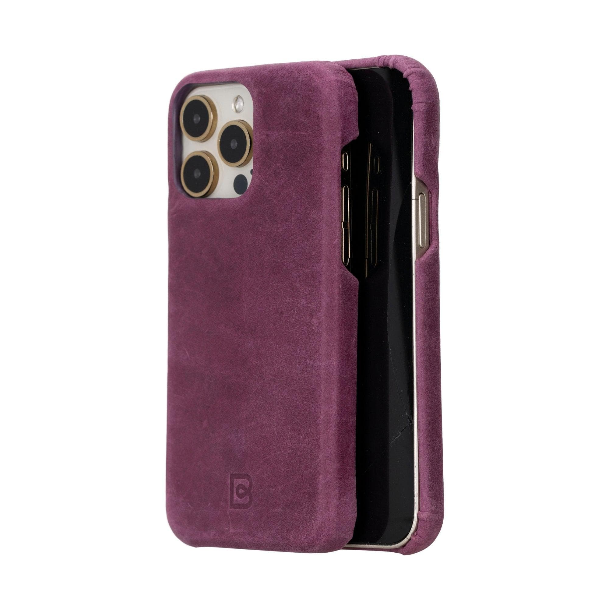 Coque arrière entièrement en cuir véritable à clipser pour iPhone 15 (6,1") F360