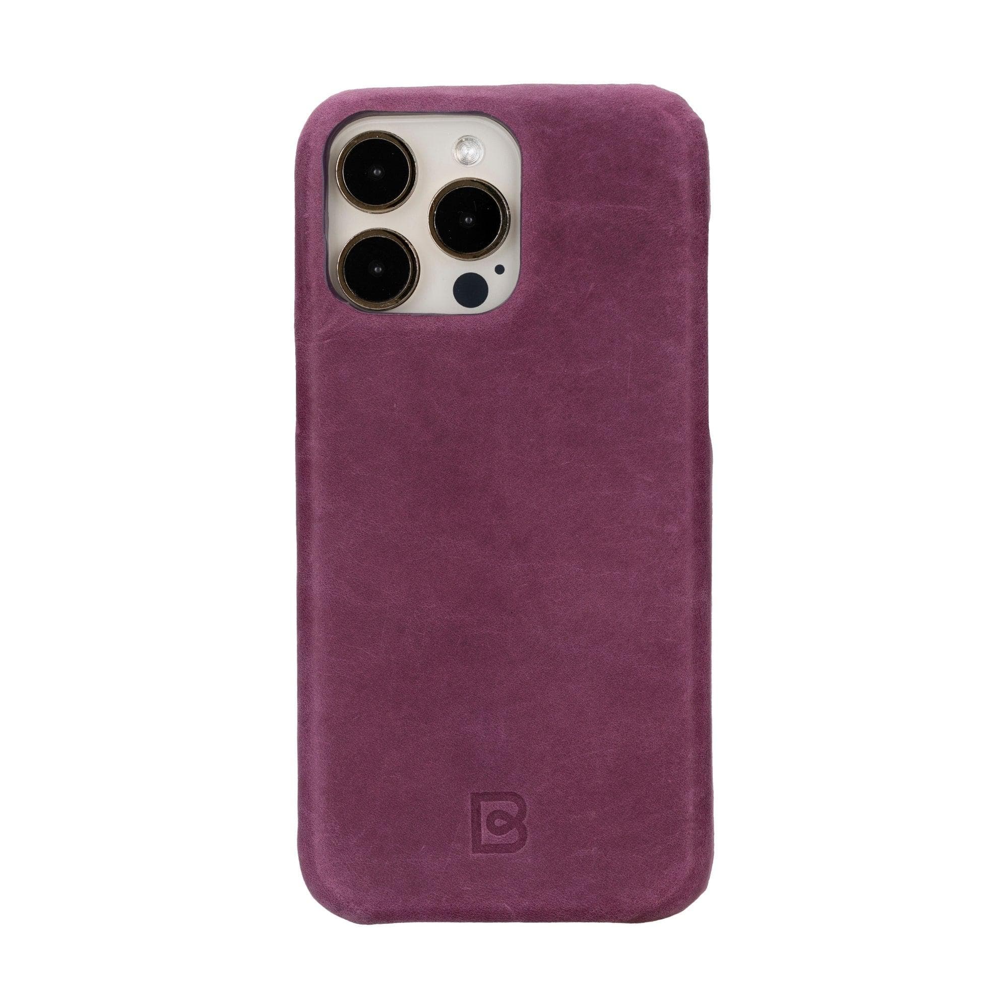 Coque arrière entièrement en cuir véritable à clipser pour iPhone 15 Pro Max (6,7") F360
