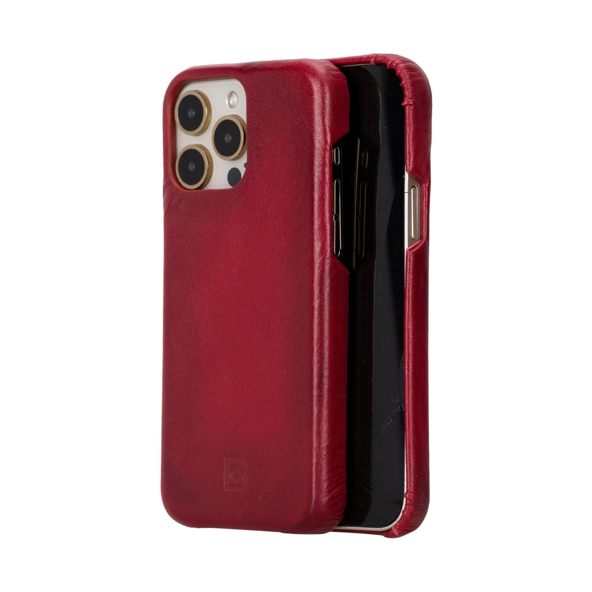 Coque arrière entièrement en cuir véritable à clipser pour iPhone 15 Pro Max (6,7") F360