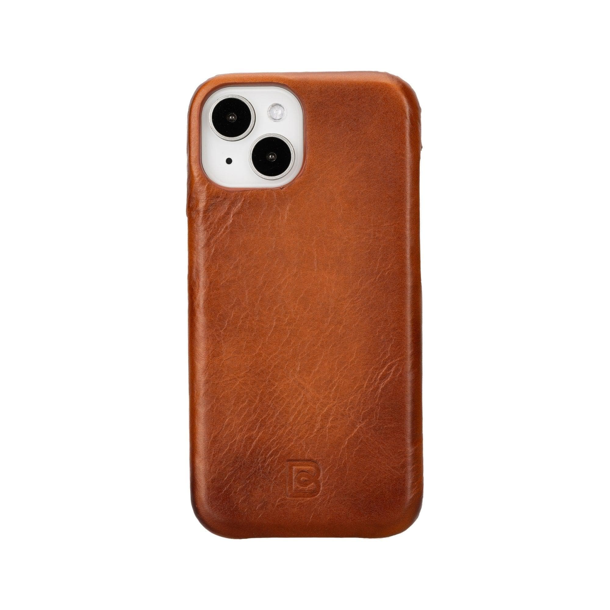 Coque arrière entièrement en cuir véritable à clipser pour iPhone 15 Pro (6,1") F360