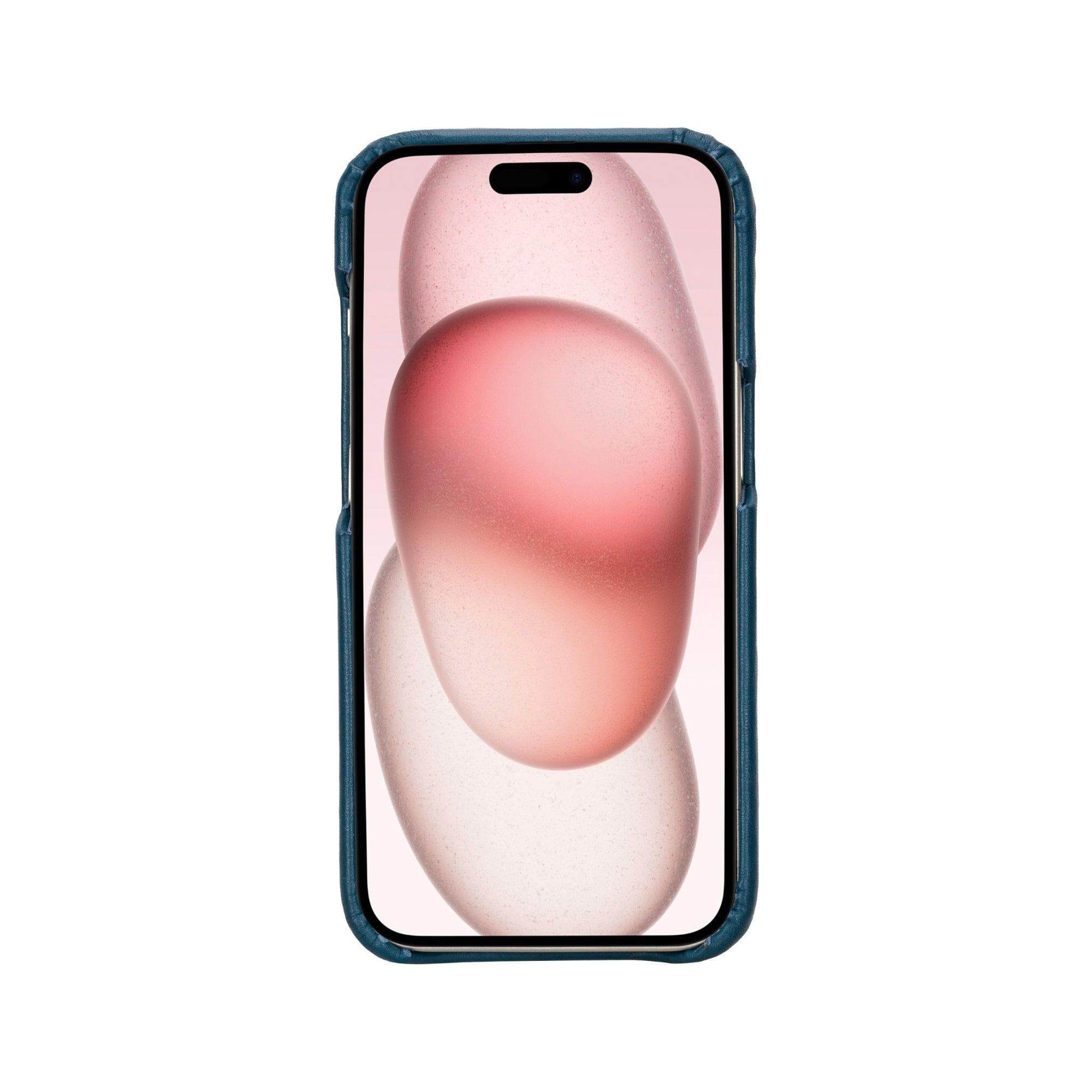 Coque arrière entièrement en cuir véritable à clipser pour iPhone 15 Pro (6,1") F360
