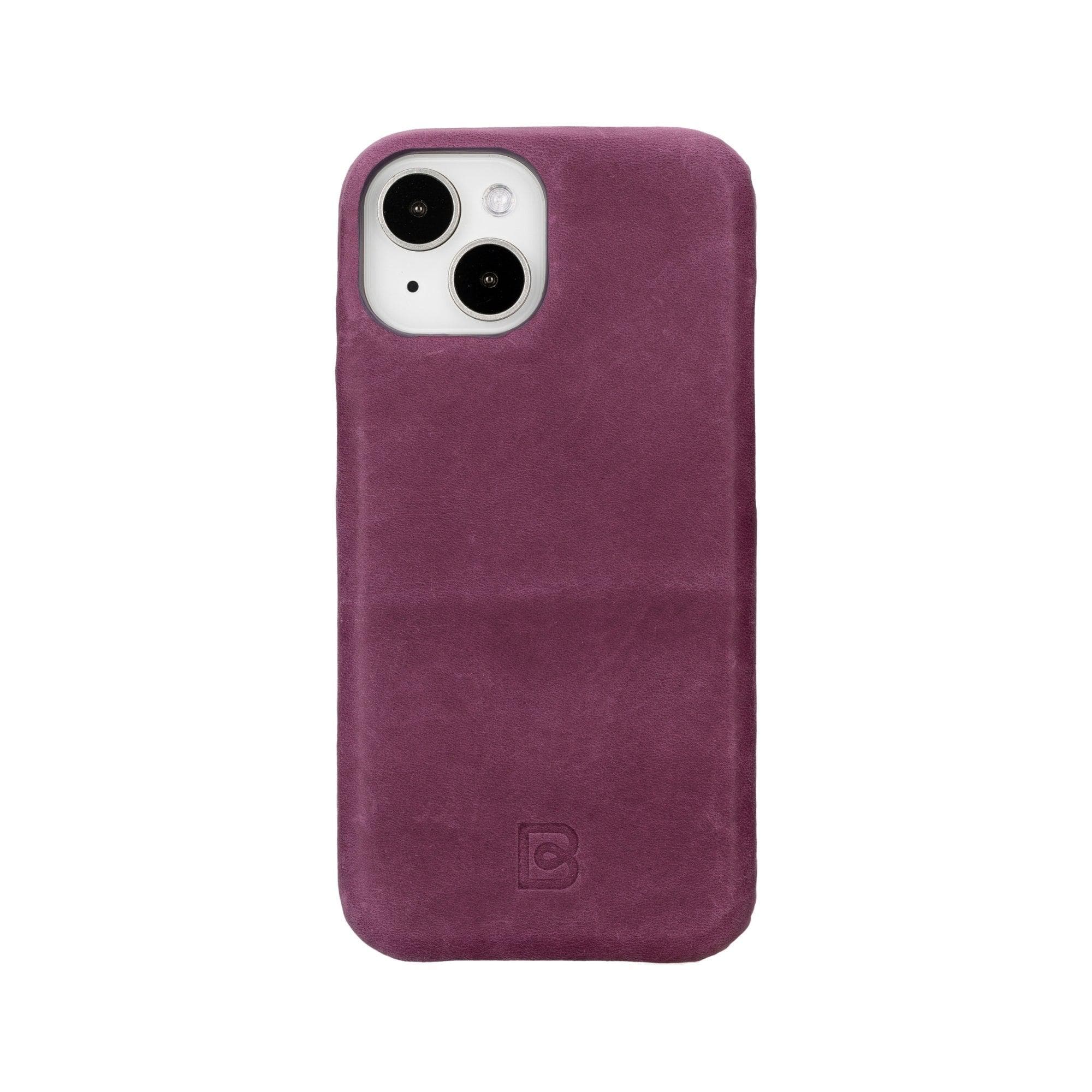Coque arrière entièrement en cuir véritable à clipser pour iPhone 15 (6,1") F360