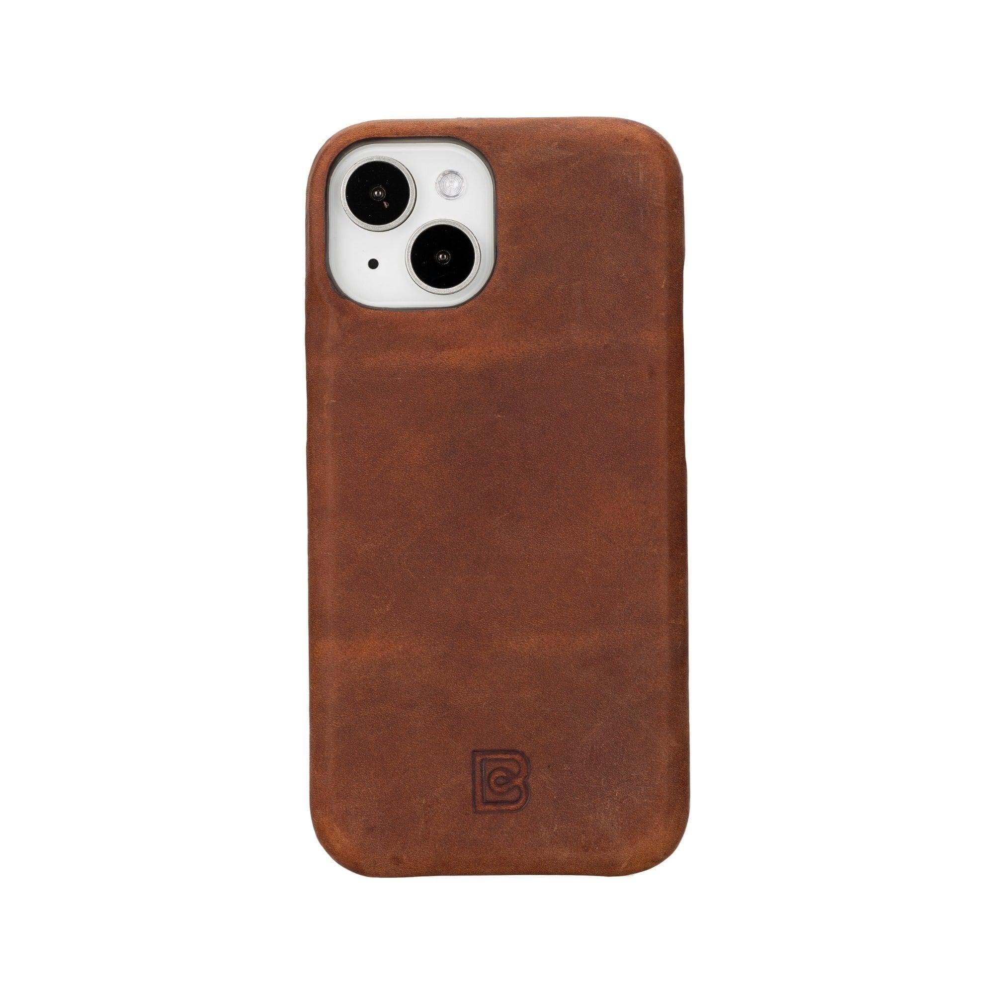 Coque arrière entièrement en cuir véritable à clipser pour iPhone 15 (6,1") F360