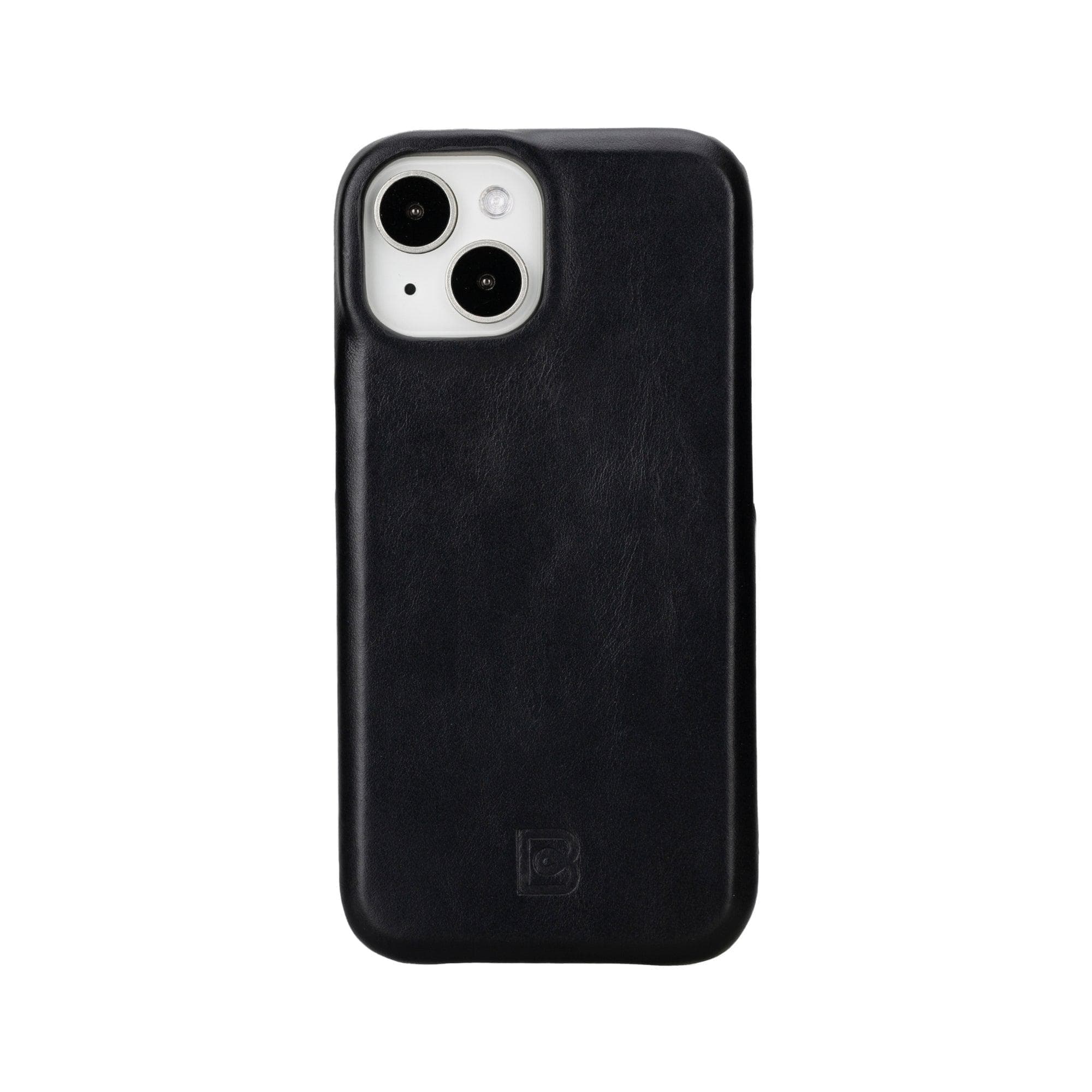 Coque arrière entièrement en cuir véritable à clipser pour iPhone 15 (6,1") F360