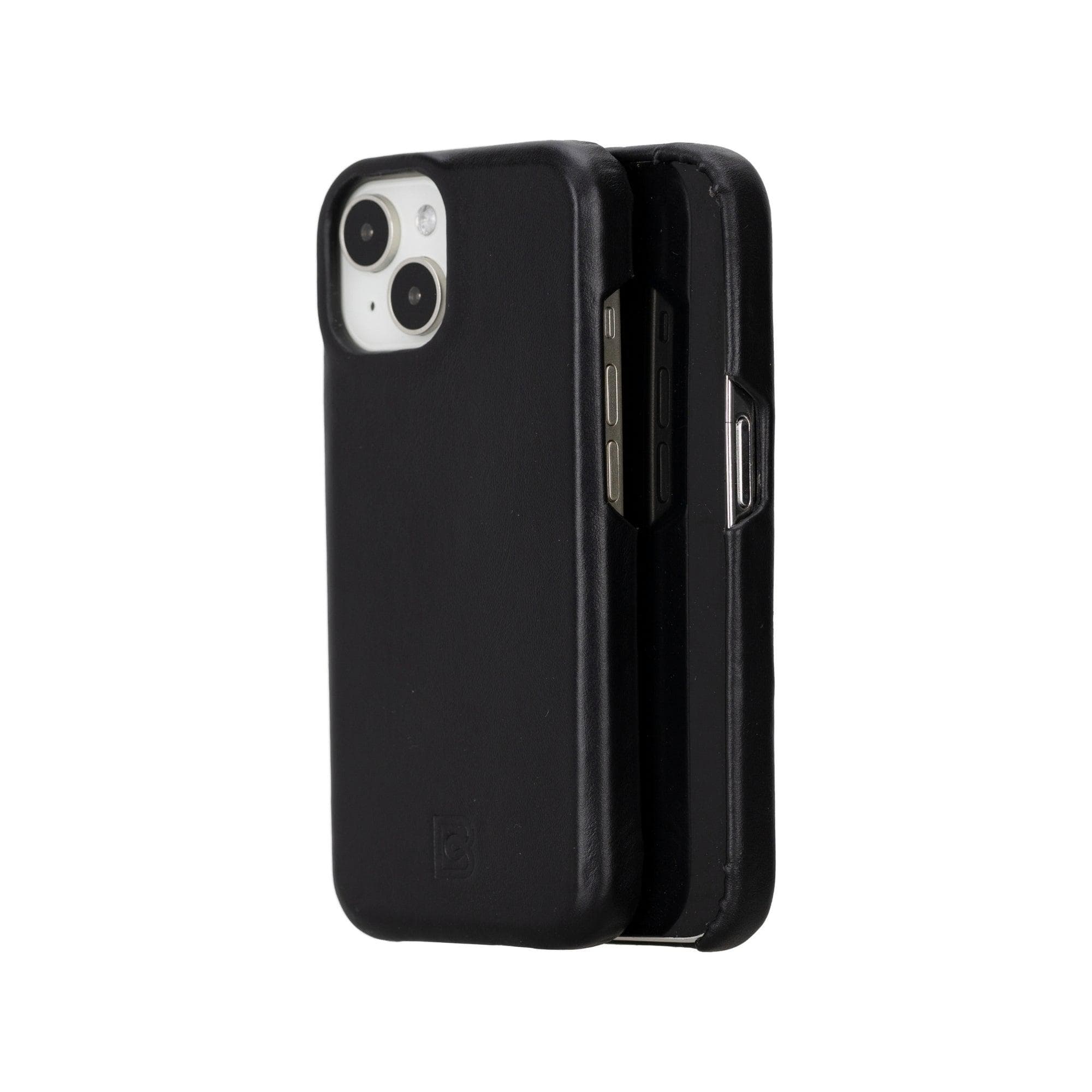 Coque arrière entièrement en cuir véritable à clipser pour iPhone 15 Pro (6,1") F360