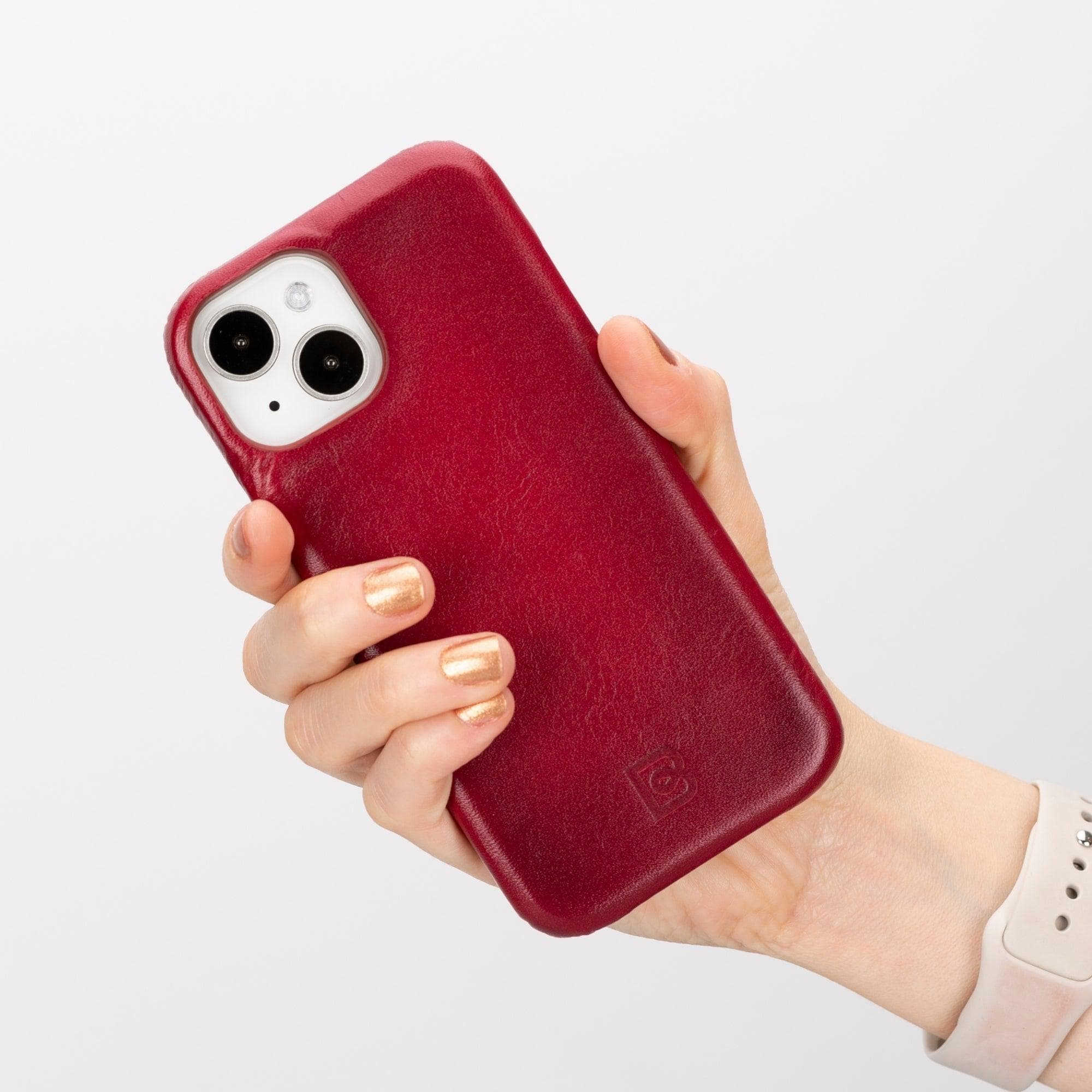 Coque arrière entièrement en cuir véritable à clipser pour iPhone 15 (6,1") F360