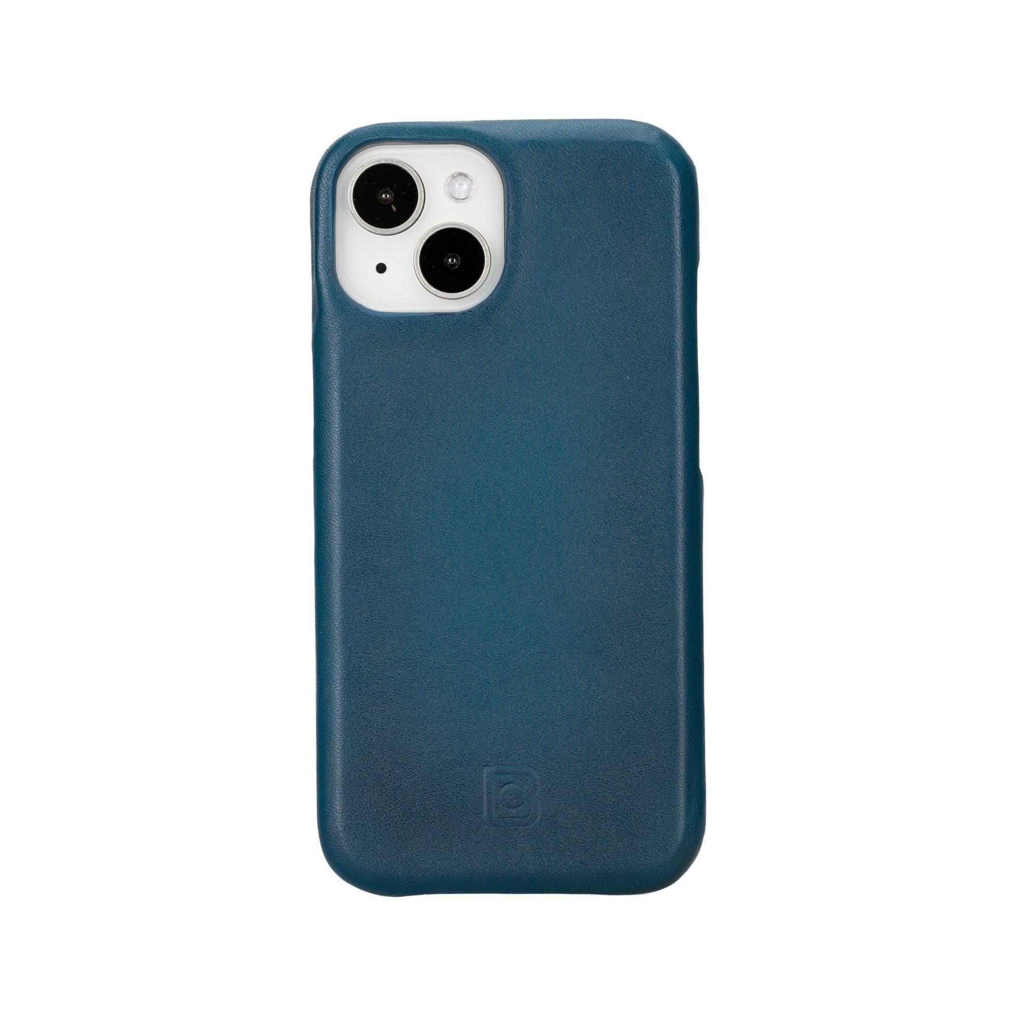 Coque arrière entièrement en cuir véritable à clipser pour iPhone 15 Plus (6,7") F360