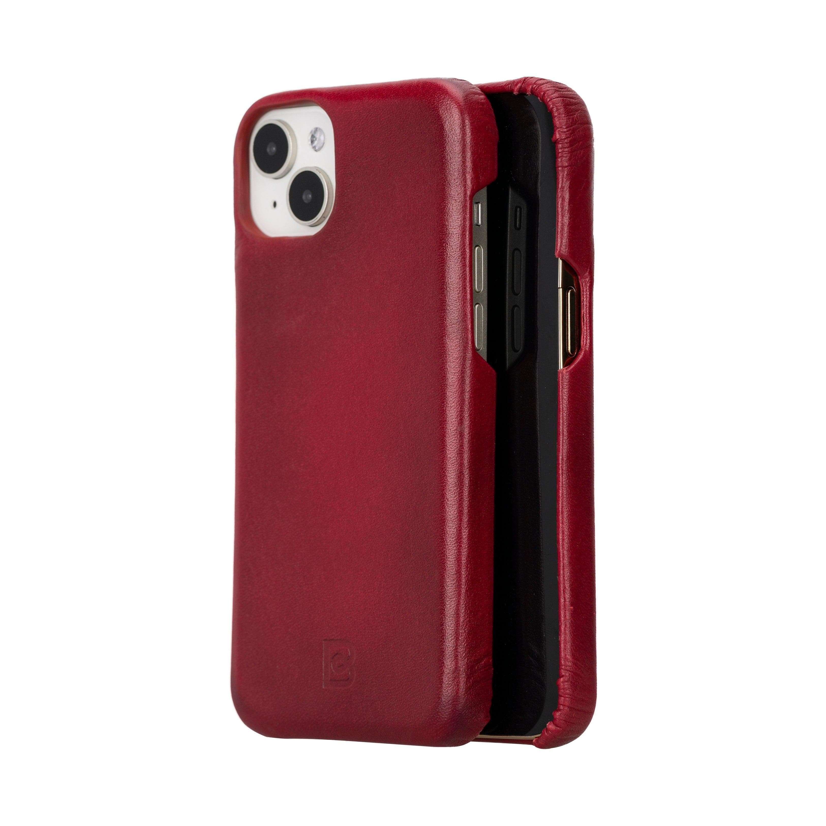 Coque arrière entièrement en cuir véritable à clipser pour iPhone 15 Pro (6,1") F360