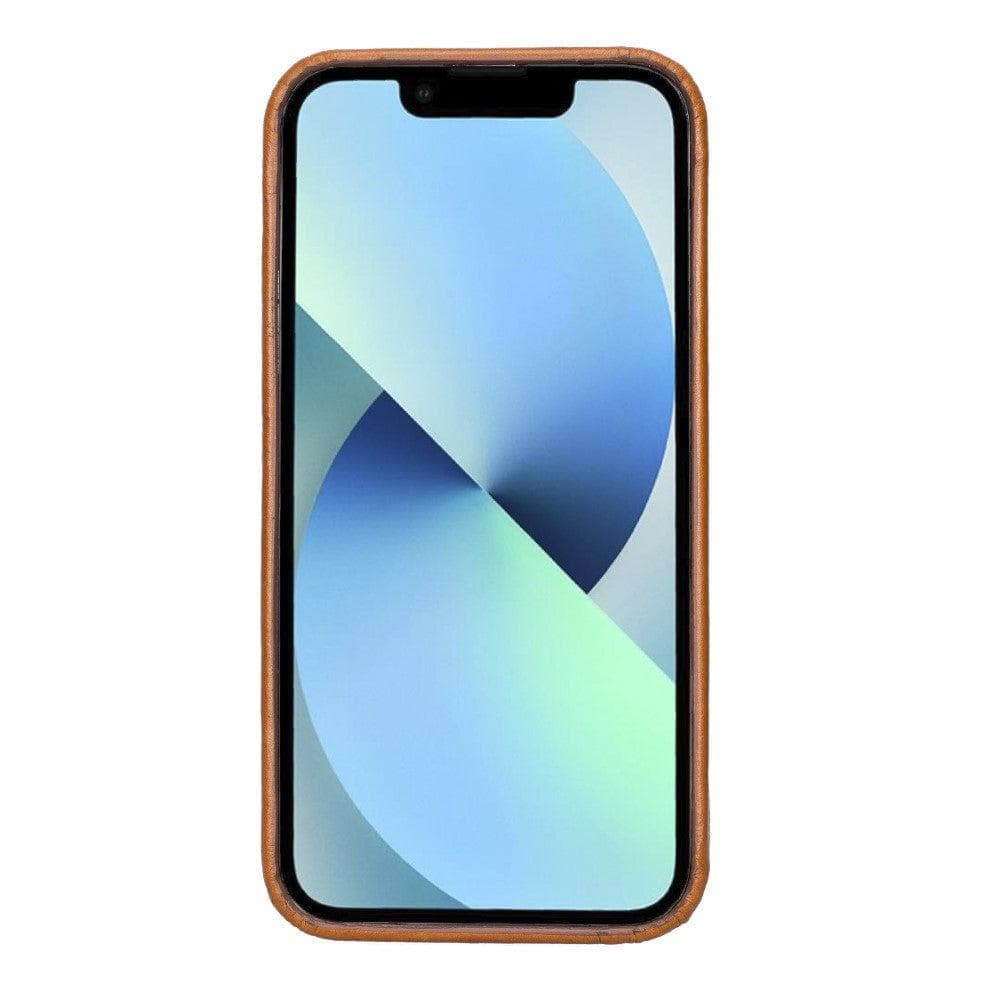 Smartphone with a wooden case on a white background