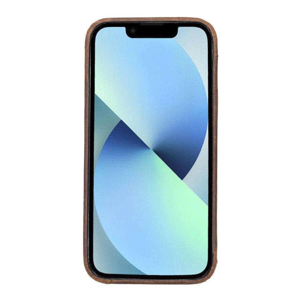 Smartphone with a wooden case on a white background