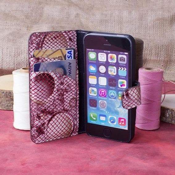 Étui portefeuille en cuir pour iPhone 5/5S