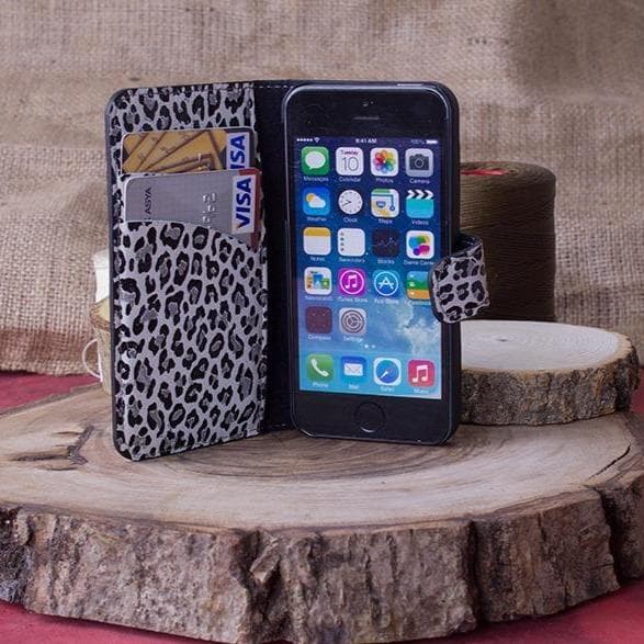 Étui portefeuille en cuir pour iPhone 5/5S