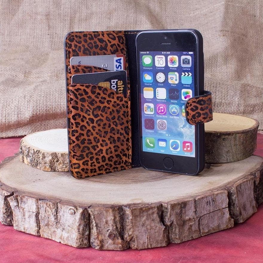 Étui portefeuille en cuir pour iPhone 5/5S