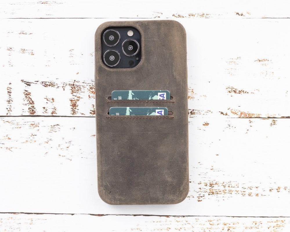 Rock Cover Genuine Leather iPhone 13 (6.1") Case with Card Holder