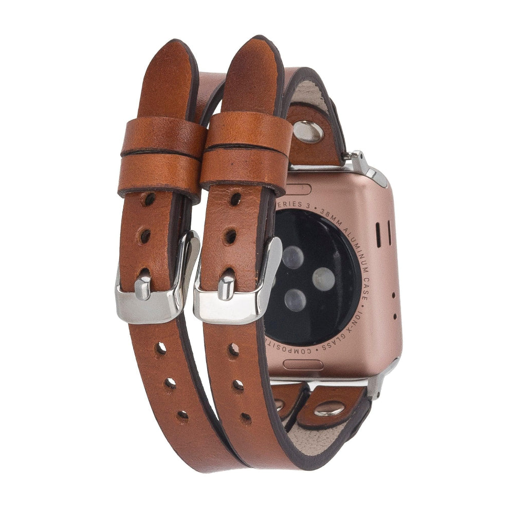 Bracelet double en cuir Durham Ely pour Apple Watch
