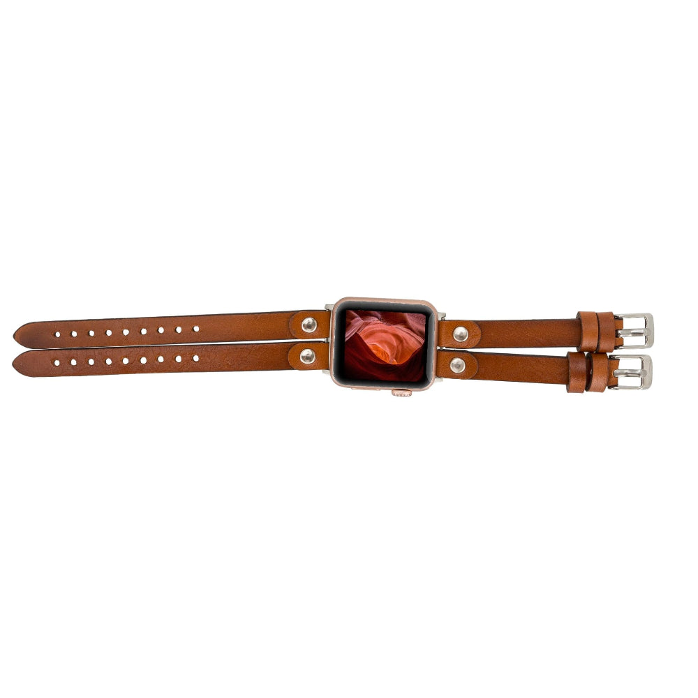 Bracelet double en cuir Durham Ely pour Apple Watch