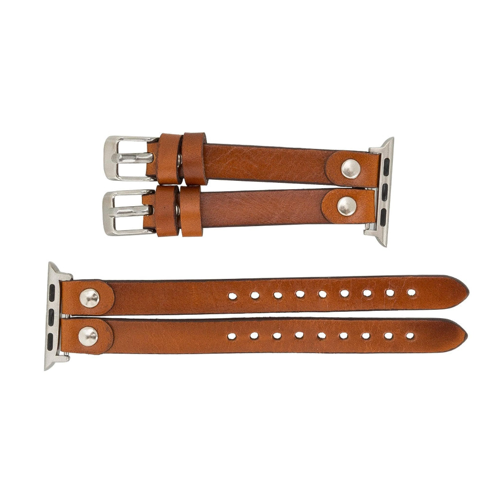 Bracelet double en cuir Durham Ely pour Apple Watch