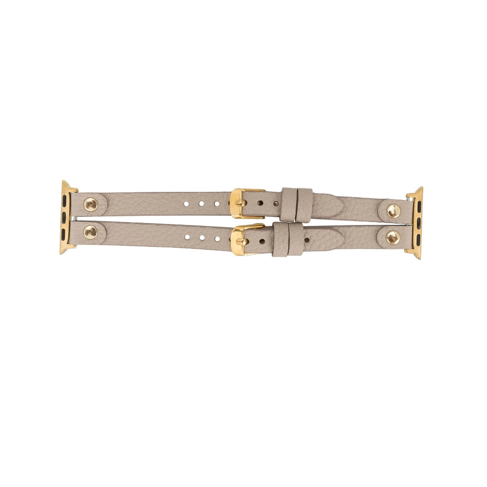 Bracelet double en cuir Durham Ely pour Apple Watch