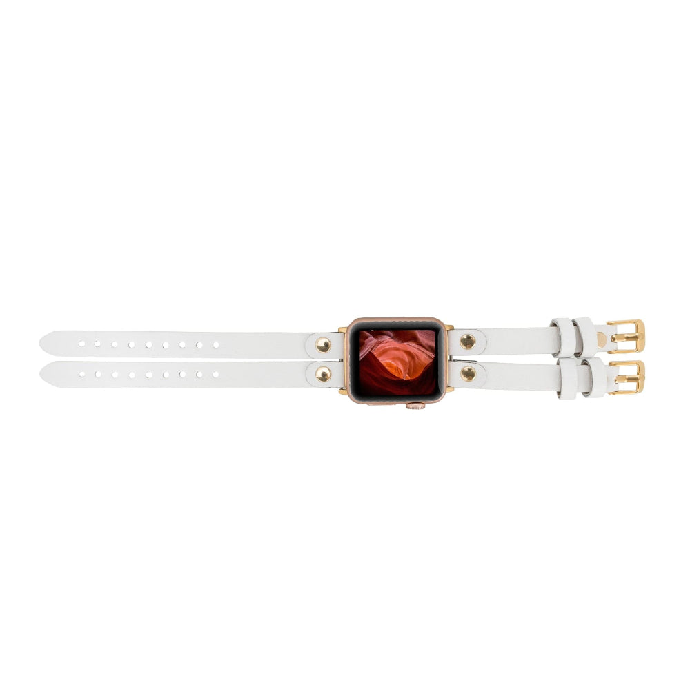 Bracelet double en cuir Durham Ely pour Apple Watch