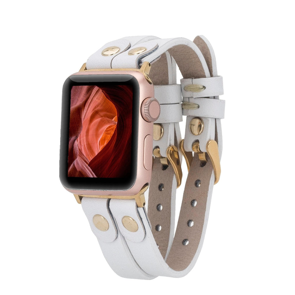 Bracelet double en cuir Durham Ely pour Apple Watch