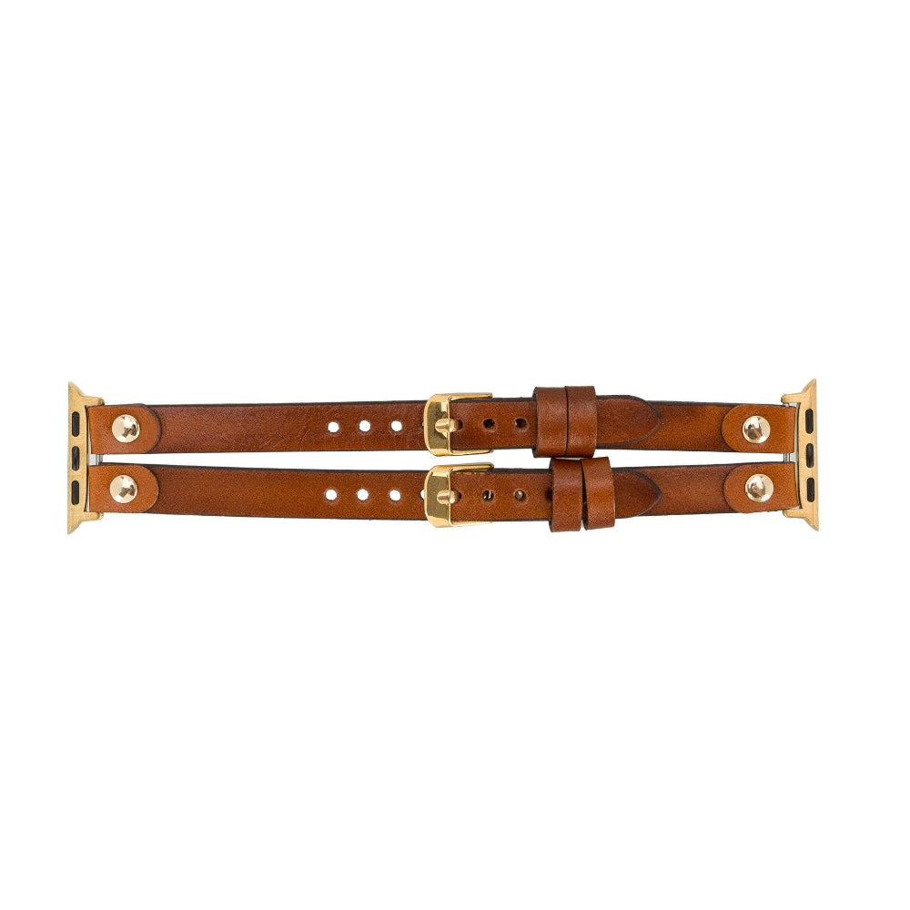 Bracelet double en cuir Durham Ely pour Apple Watch