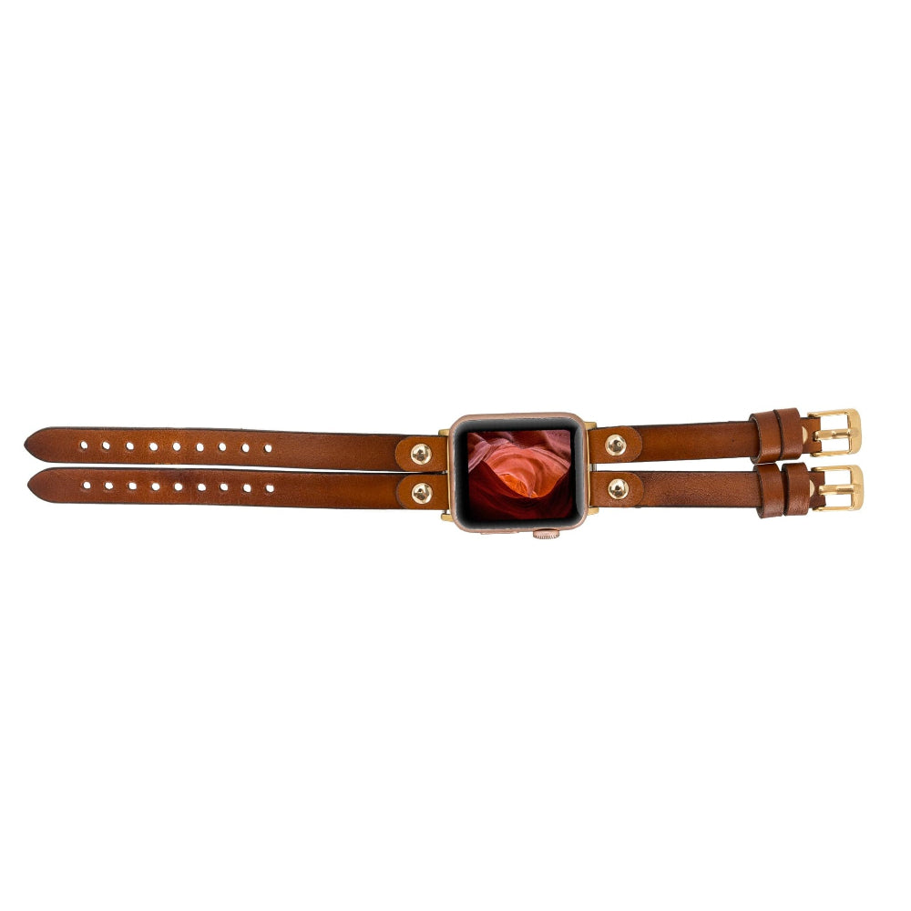 Bracelet double en cuir Durham Ely pour Apple Watch