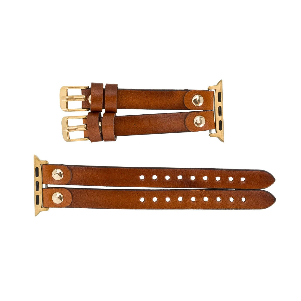 Bracelet double en cuir Durham Ely pour Apple Watch