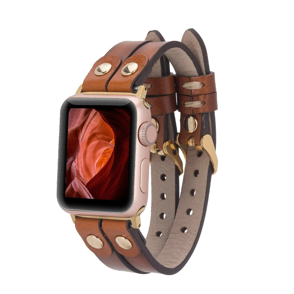 Bracelet double en cuir Durham Ely pour Apple Watch