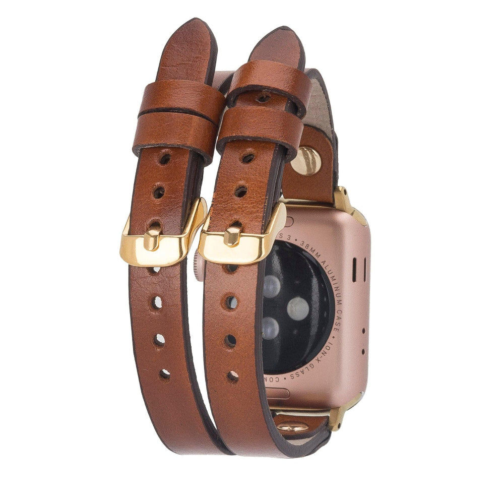 Bracelet double en cuir Durham Ely pour Apple Watch