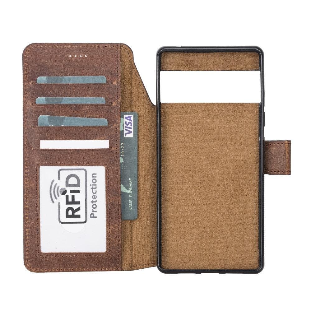 Étui portefeuille amovible en cuir Magic pour Google Pixel 6
