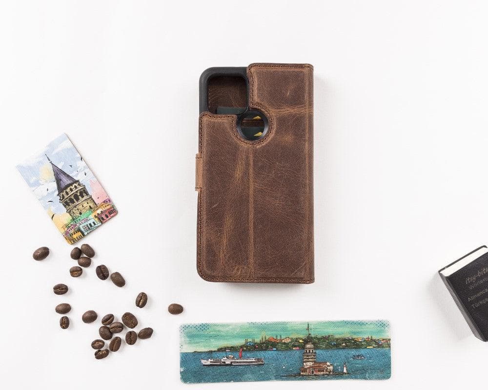 Étui portefeuille amovible en cuir Magic pour Google Pixel 5