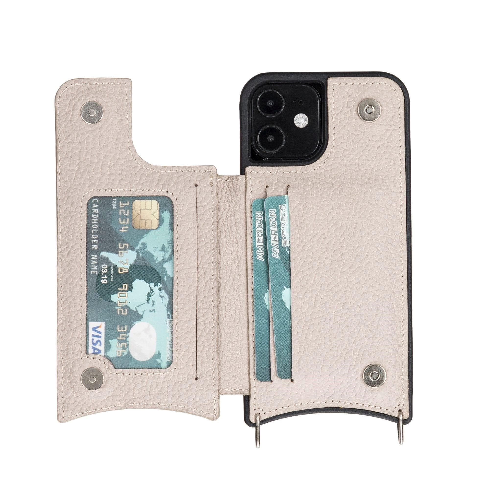 Saff iPhone 12 Pro Max Leather Case with Shoulder Strap