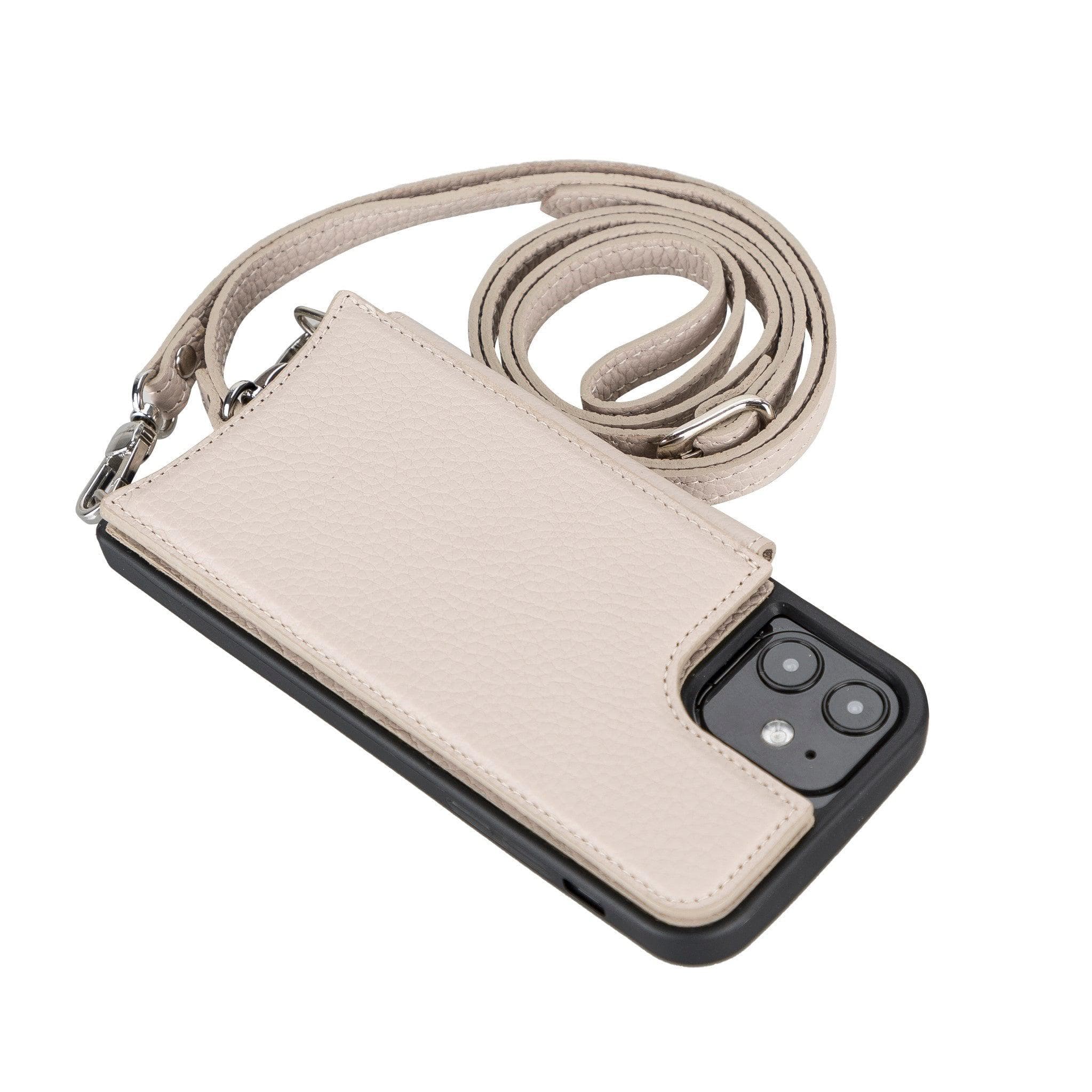 Saff iPhone 12 Pro Max Leather Case with Shoulder Strap