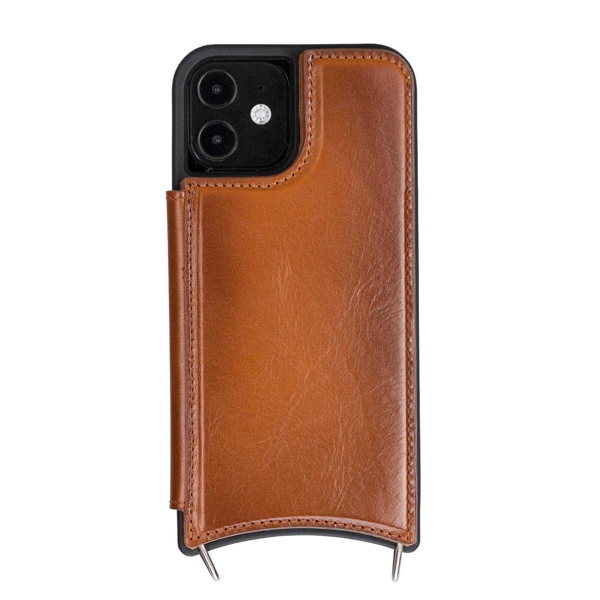 Saff iPhone 12 Pro Max Leather Case with Shoulder Strap