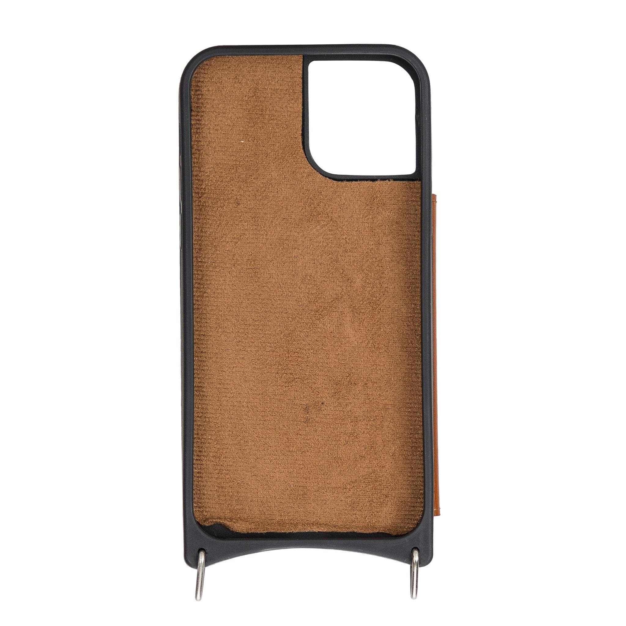 Saff iPhone 12 Mini Leather Case with Shoulder Strap