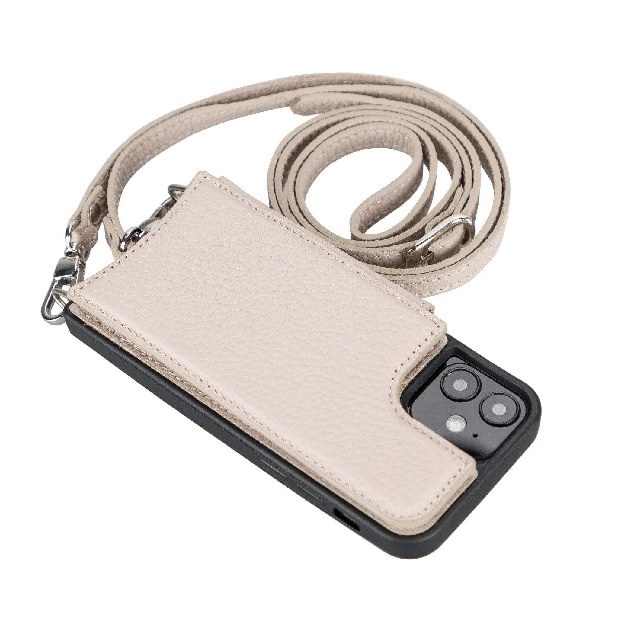 Saff iPhone 12 Pro Max Leather Case with Shoulder Strap
